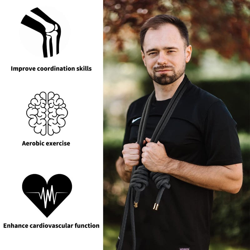 veimia Flow Rope for Fitness High Performance Double Woven Workout Rope Adjustable Flow Jump Rope for Men Women Training Indoor Outdoor Cardio Exercise Rope for beginner - Image 3